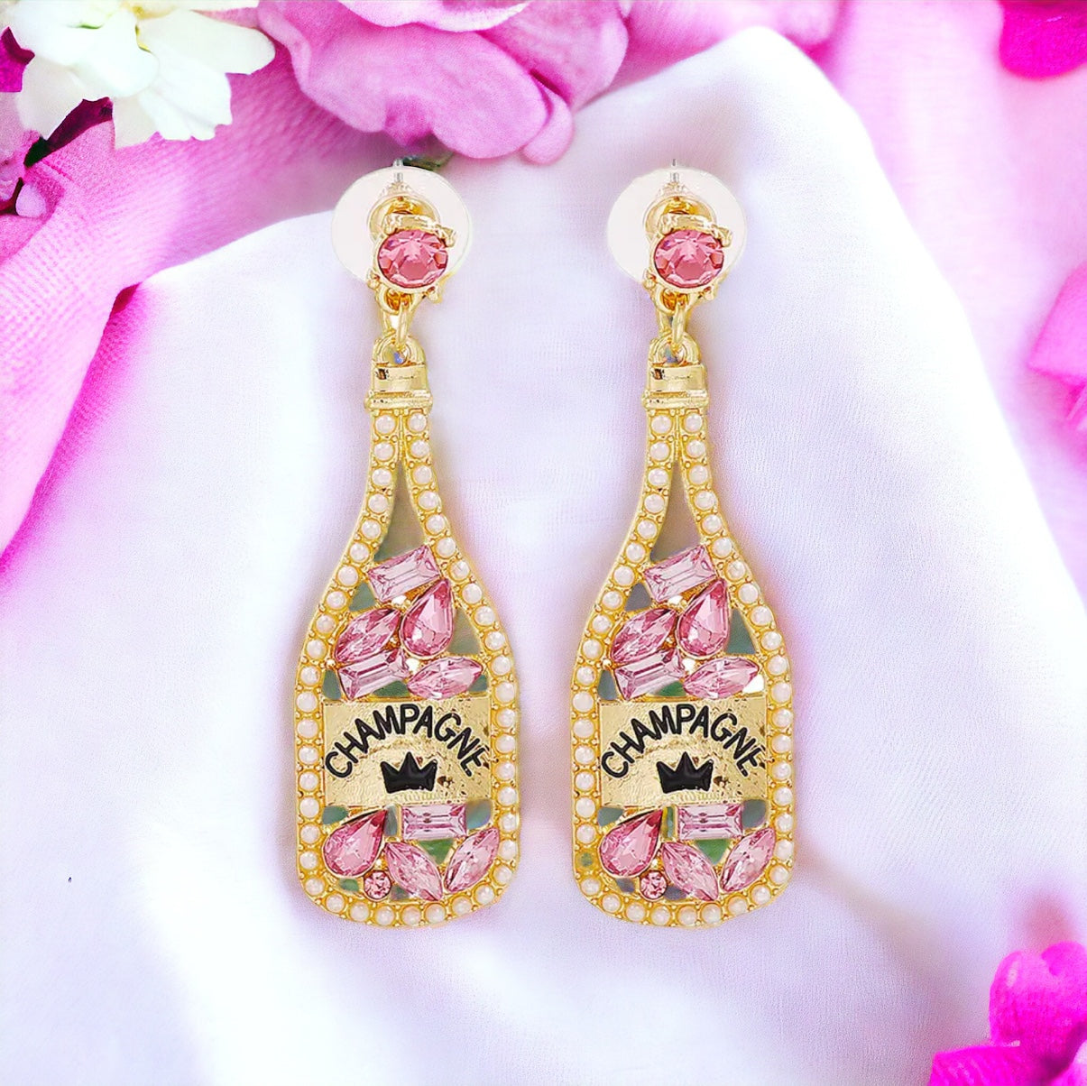 Pop the Bubbly with Champagne Earrings – Sparkle & Shine!