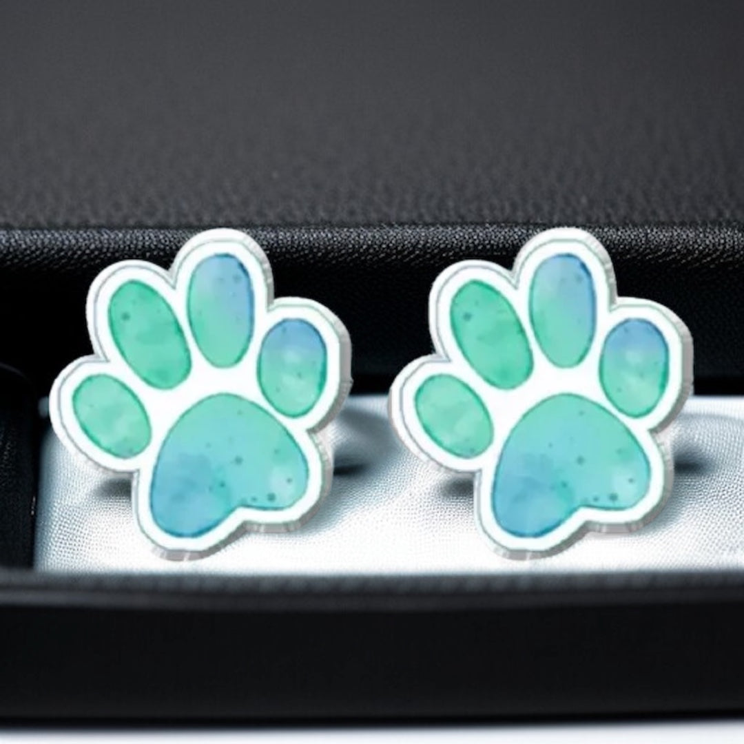 Vibrant Paw Print Studs – A Purr-fect Gift!