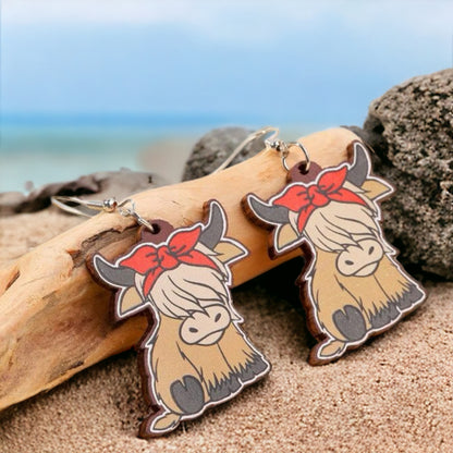 Country Chic: Charming Highland Cow Earrings for Animal Lovers!