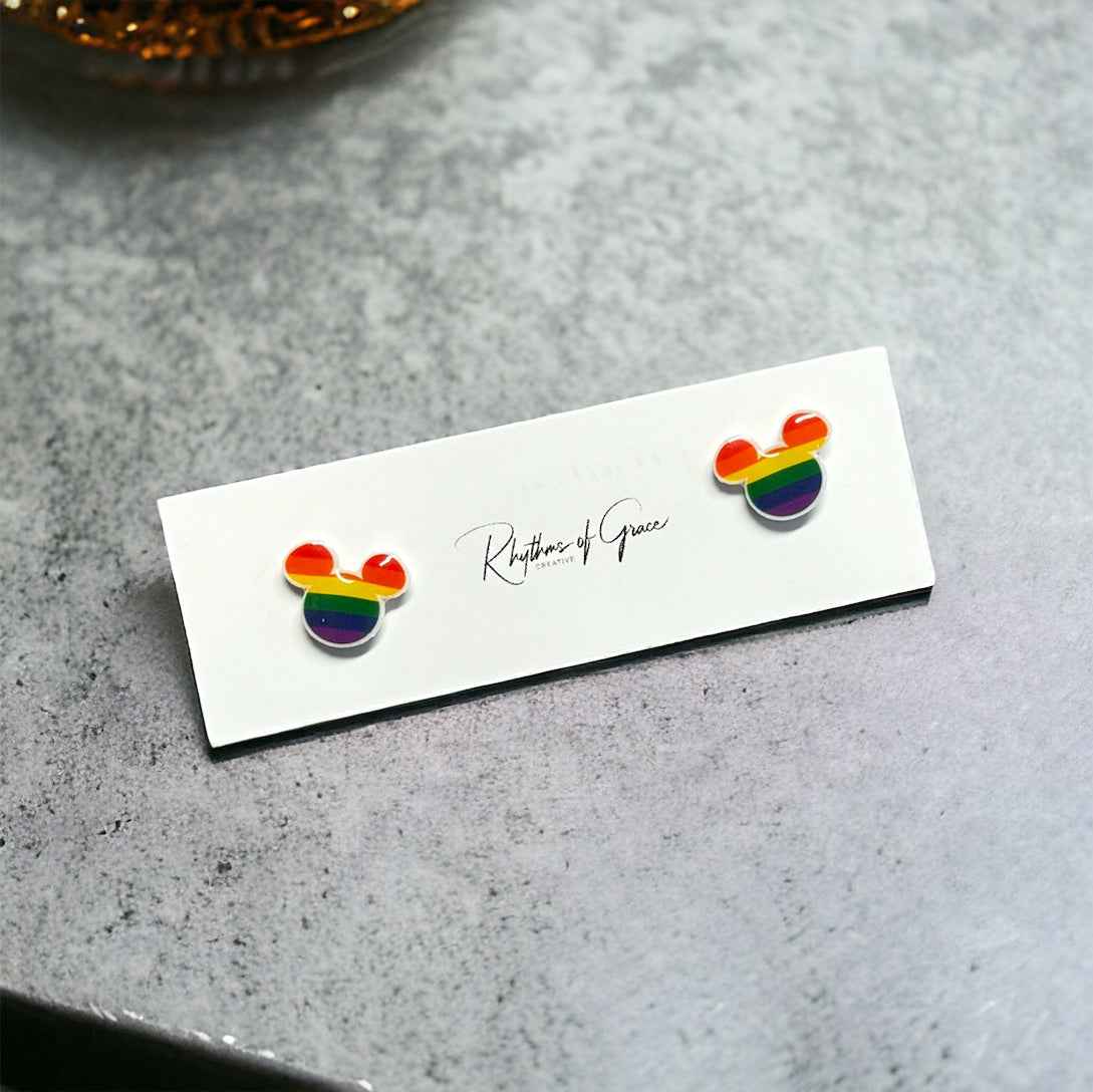 Rainbow Stud Earrings - Sparkle with Pride!