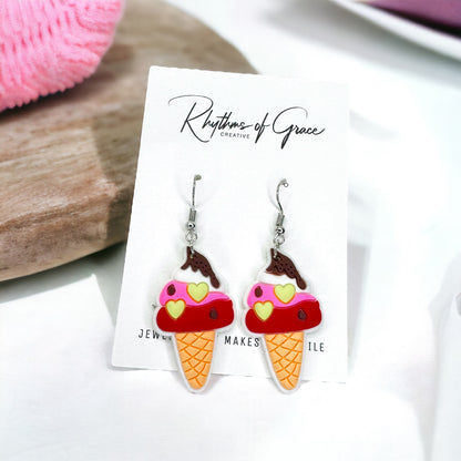 Scoop Up the Fun: Ice Cream Earrings for Sweet Style! 🍦