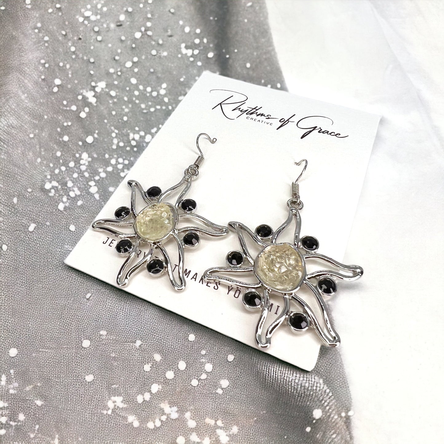 Celestial Sunshine Earrings - Elevate Your Cosmic Style! 🌙 - Rhythms of Grace Creative