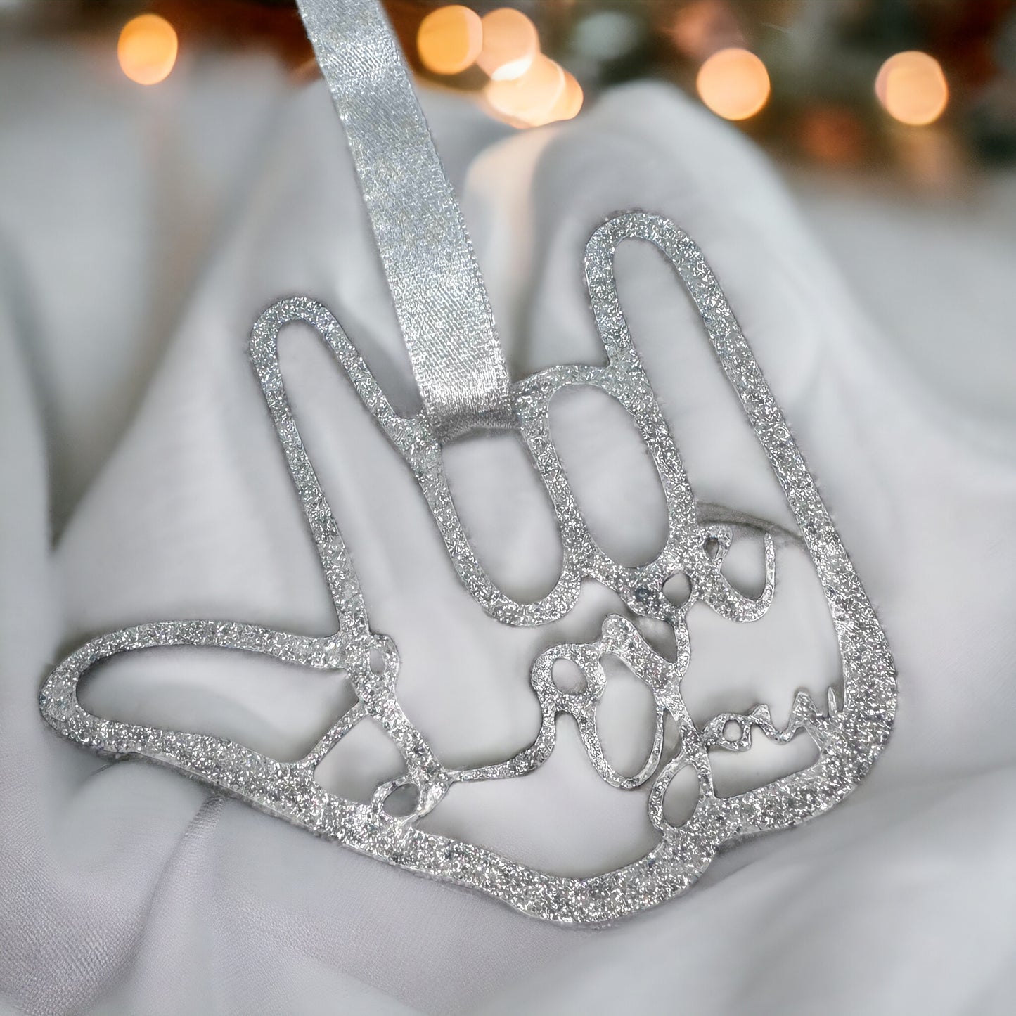 Metal Ornament - "I Love You" Sign Language