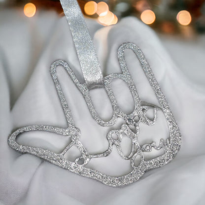 Metal Ornament - "I Love You" Sign Language