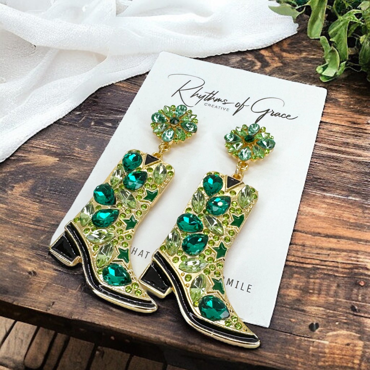 Sparkling Rhinestone Cowboy Boots Dangle Earrings – Choose Your Style!
