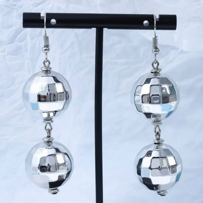 Drop It Like It’s Disco – Silver Ball Party Earrings - Rhythms of Grace Creative