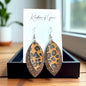 Wild & Glam – Brown Glitter + Animal Print Dangle Earrings