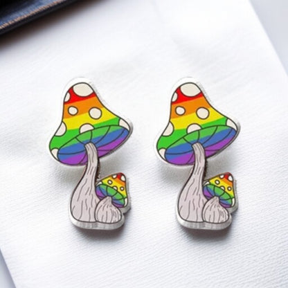 Enchanting Mushroom Stud Earrings: Two Whimsical Styles for a Magical Touch
