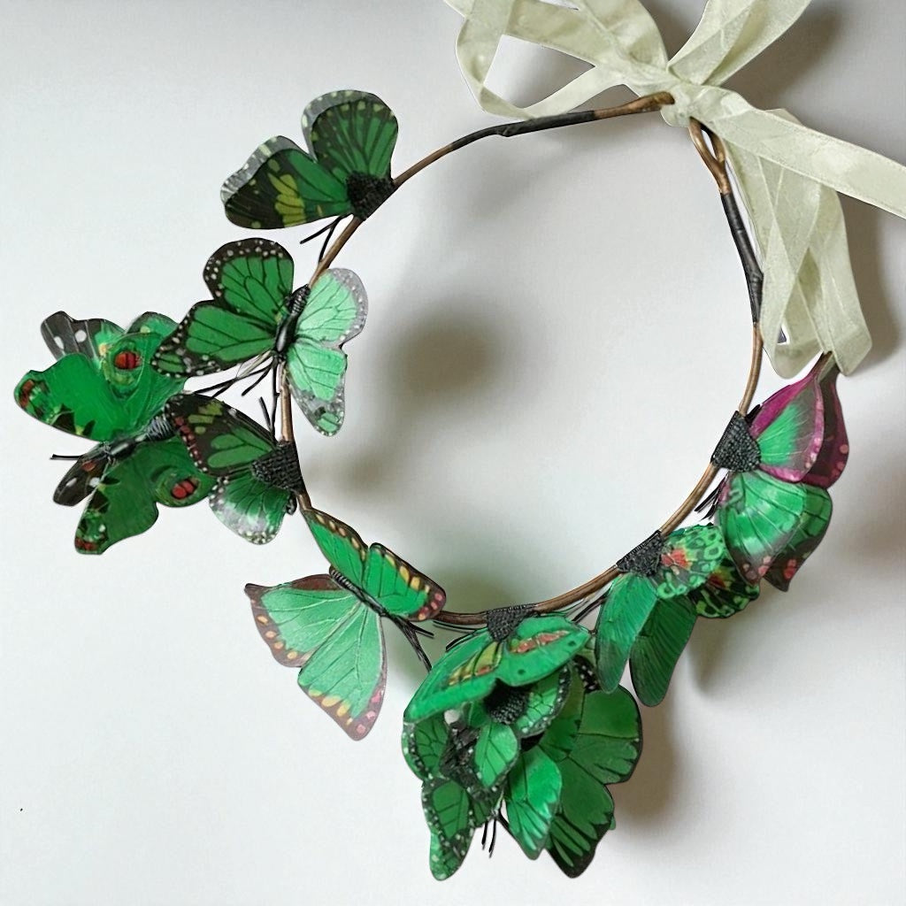 Whimsical Green Butterfly Headband: Elevate Your Style to Magical Heights!