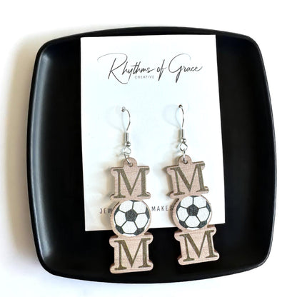Score Style Points: Fun Sports Mom Dangle Earrings!