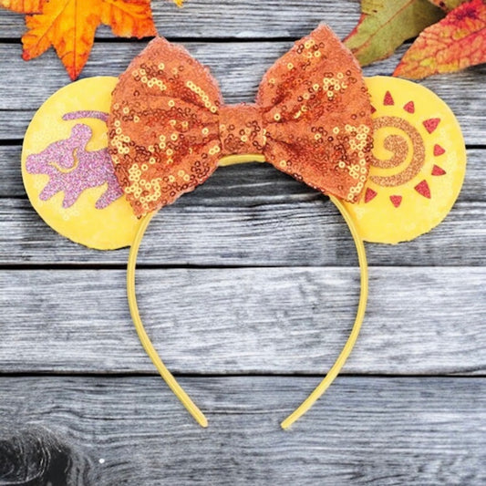 Stunning Lion King Inspired Mouse Ears with 5" Sequin Bow - NEW!