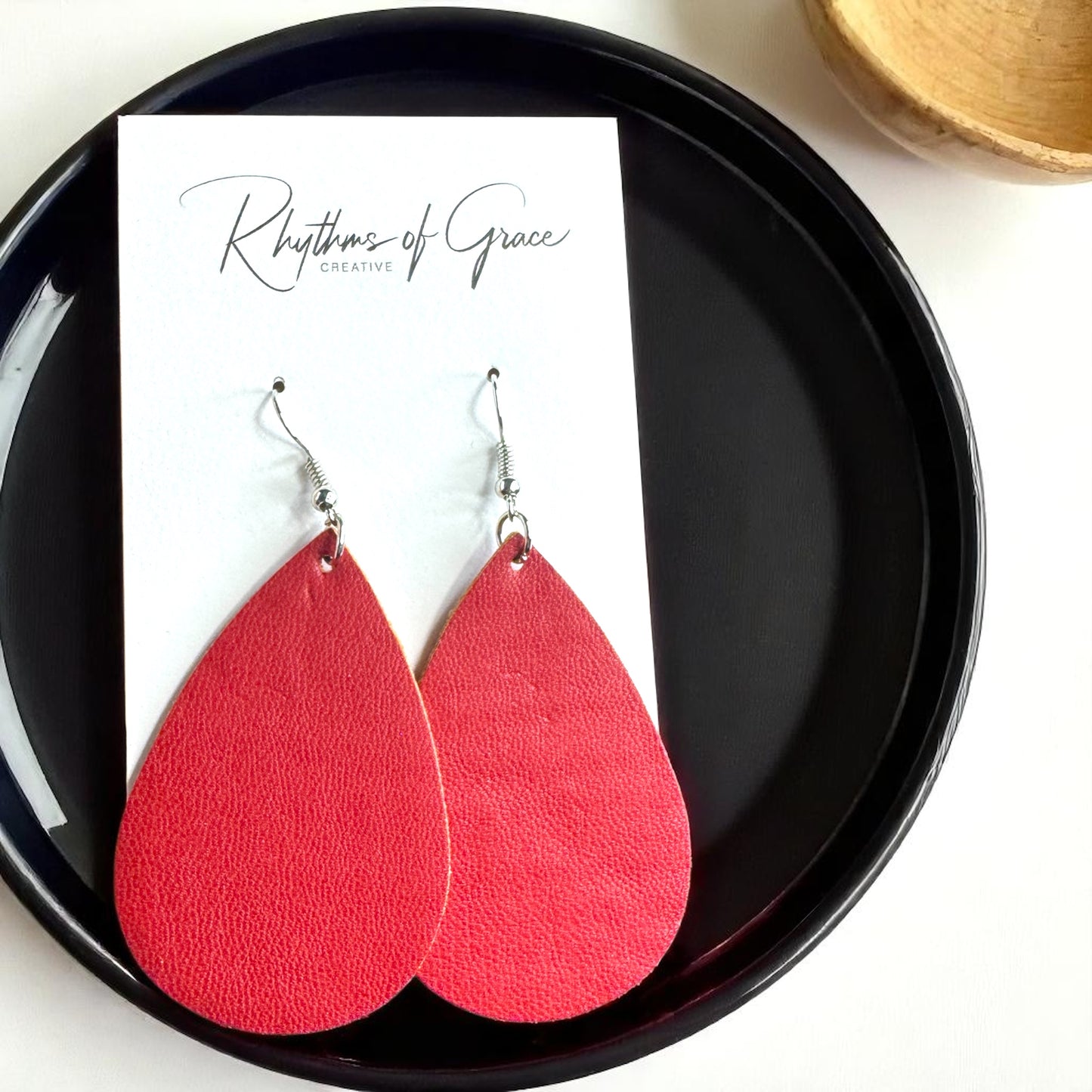 Teardrop Bliss: Colorful Faux Leather Dangle Earrings for Every Occasion