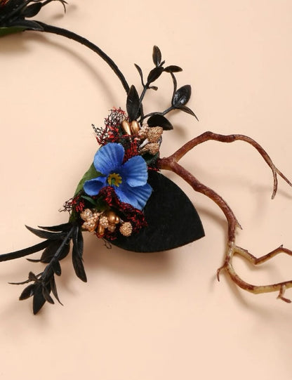 Enchanting Blue & Black Antler Headband – Unleash Your Inner Woodland Nymph! - Rhythms of Grace Creative