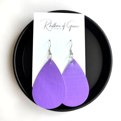 Teardrop Bliss: Colorful Faux Leather Dangle Earrings for Every Occasion