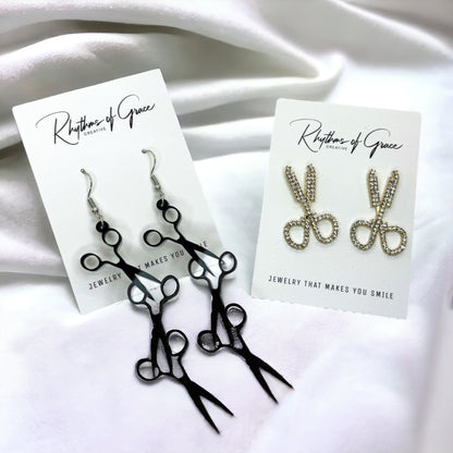 Snip, Sparkle, and Shine: Stylish Scissor Earrings for Trendsetting Stylists!