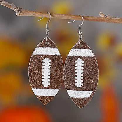 Score Big with Sparkle! Glitter Football Dangle Earrings 🏈