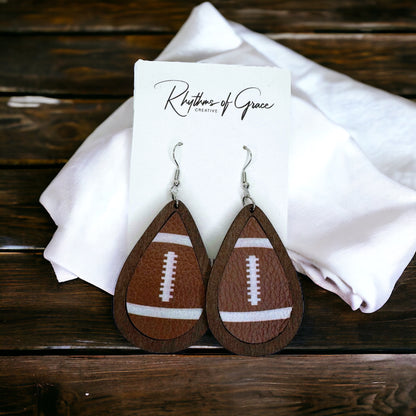 Kick Off Your Style: Stunning Football Dangle Earrings!
