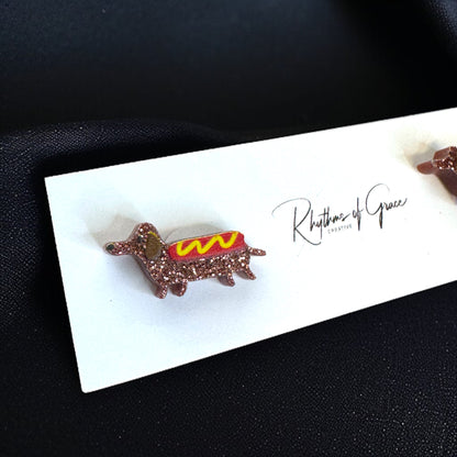 Dachshund Delight: Weenie Dog Stud Earrings! 🐾