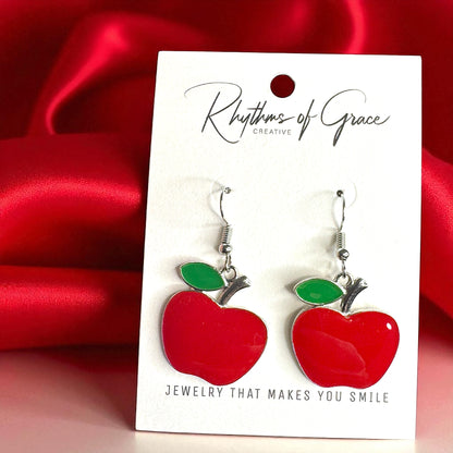 Bite into Style with Chic Red Apple Dangle Earrings! 🍎