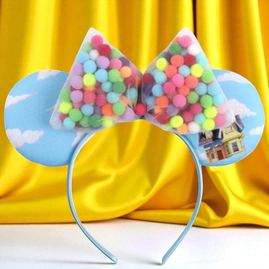 Colorful Up! Inspired Mouse Ears with 5" Bow