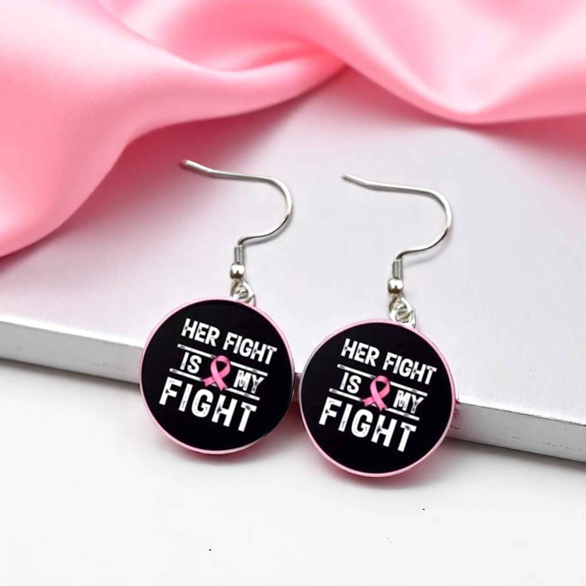 Fight Like a Girl (and Look Fabulous Doing It!) - Breast Cancer Awareness Earrings 💖