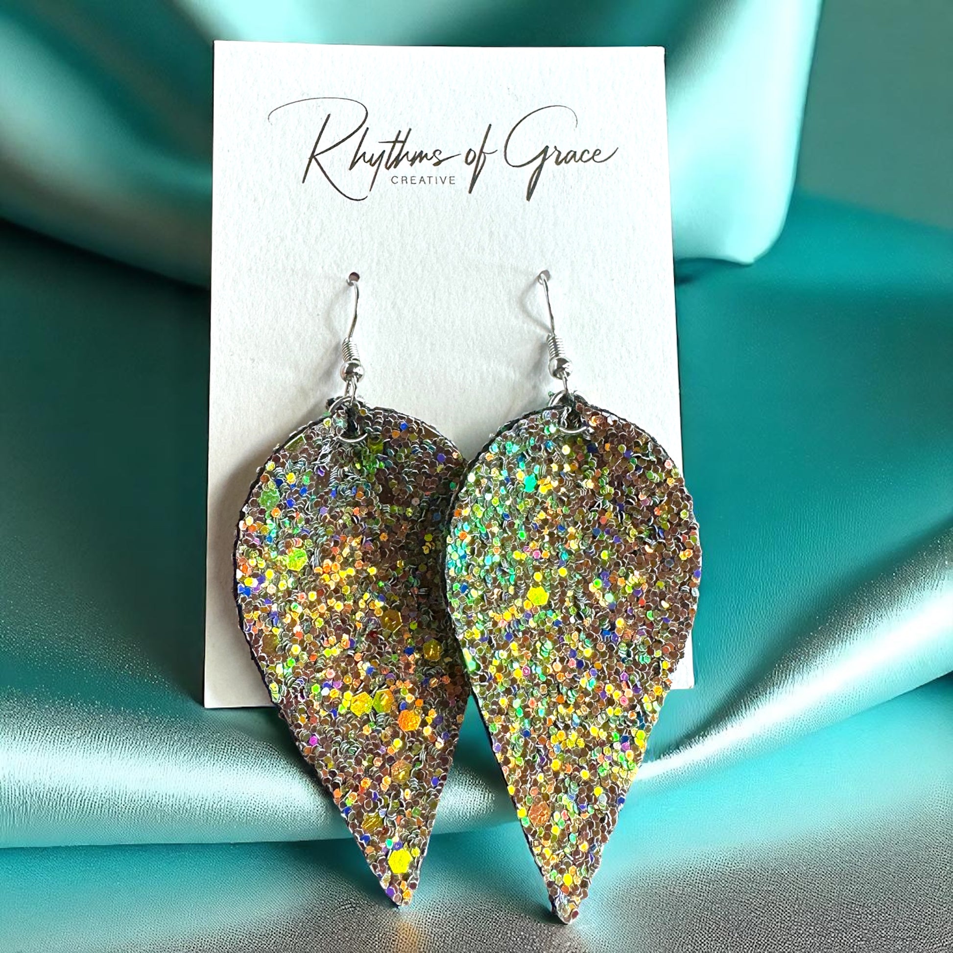 Glitter Teardrop Earrings – Where Sparkle Meets Sass ✨ - Rhythms of Grace Creative
