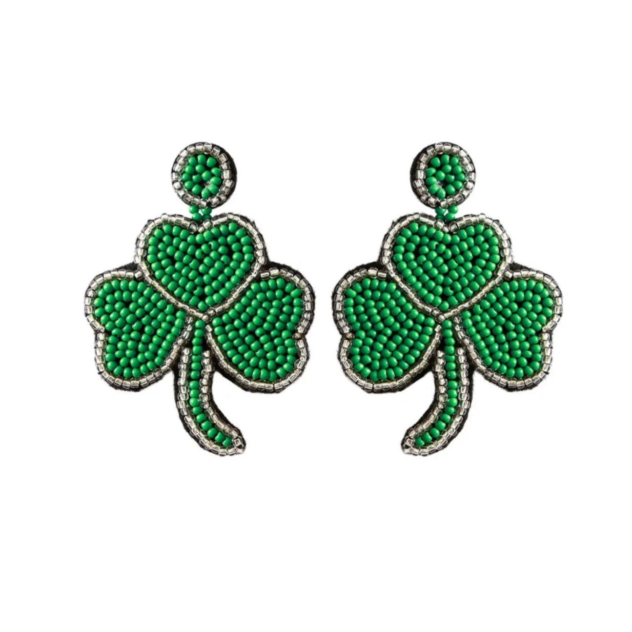Shake Your Shamrocks – Beaded Clover Earrings with Gold or Silver Sparkle!🍀 - Rhythms of Grace Creative