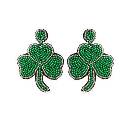 Shake Your Shamrocks – Beaded Clover Earrings with Gold or Silver Sparkle!🍀 - Rhythms of Grace Creative