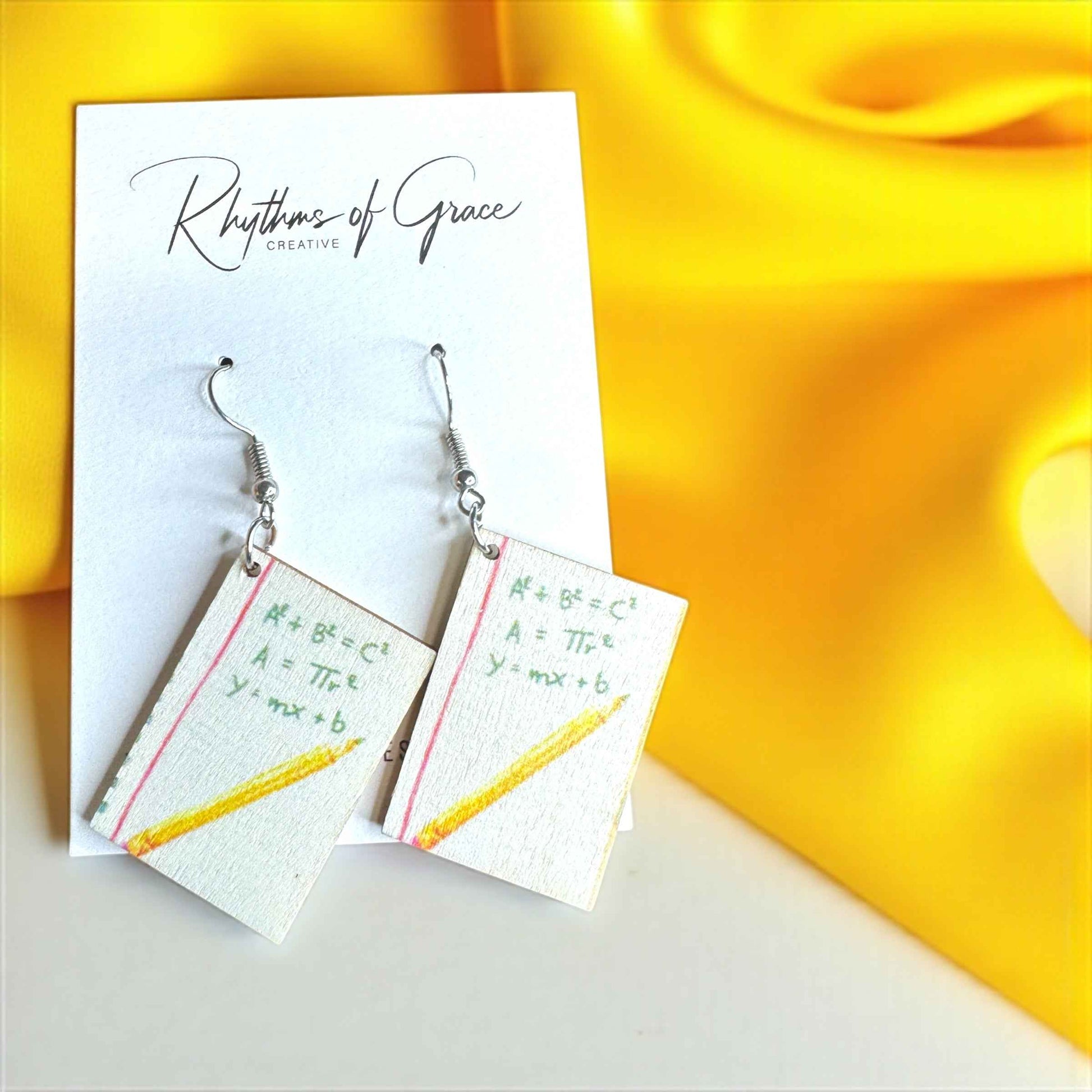Math Made Stylish: Wooden Math Teacher Drop Earrings – Smart, Fun & Totally You!