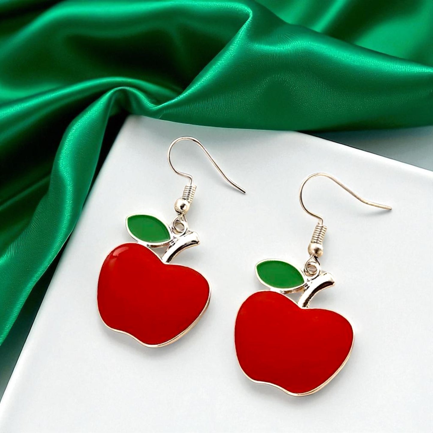 Bite into Style with Chic Red Apple Dangle Earrings! 🍎