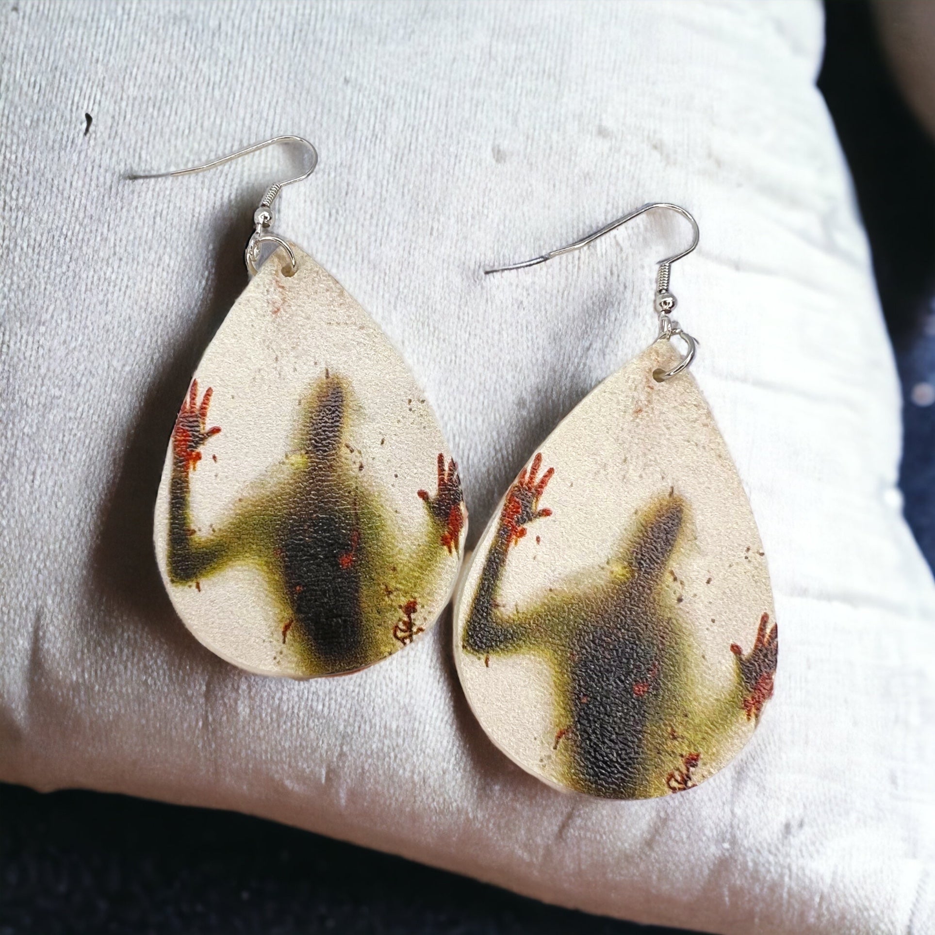 True Crime Earrings - Halloween Earrings, Haunted House, Spooky Vibes, Halloween Earrings, Halloween Costume, Bloody Halloween - Rhythms of Grace Creative