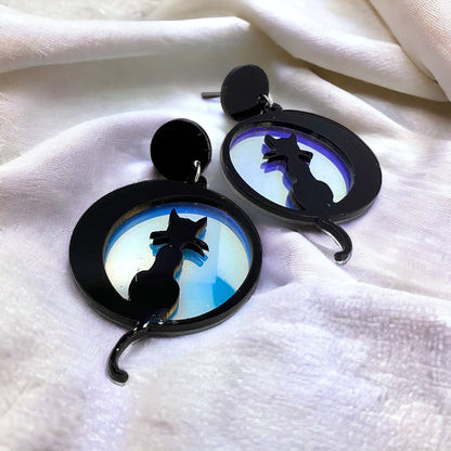 Enchant Your Look with Cat and Moon Earrings - Perfect for Halloween! - Rhythms of Grace Creative