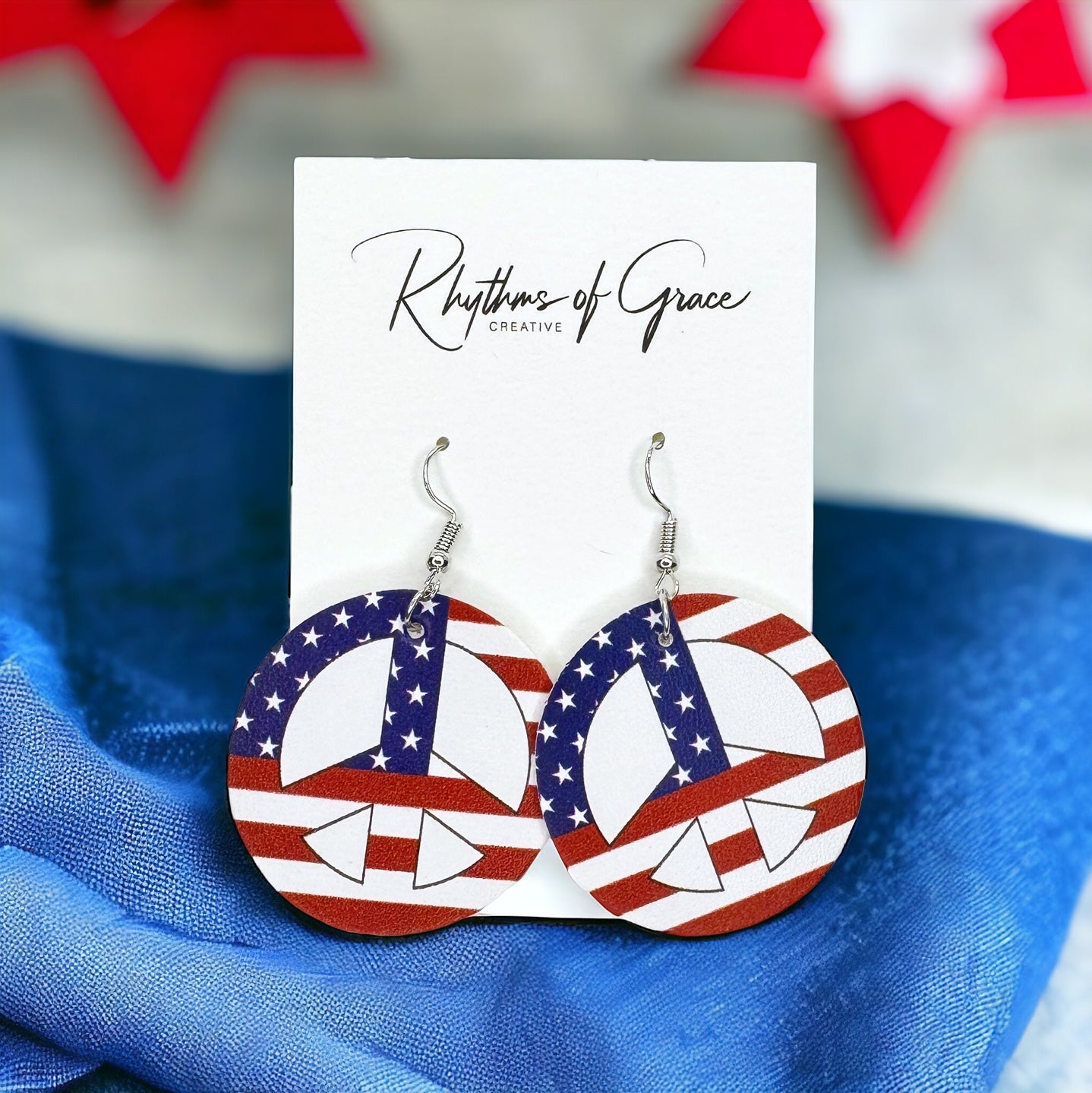 Patriotic Red, White & Blue Earring Bundle - Set of 4, Fourth of July, Stars & Stripes, SALE