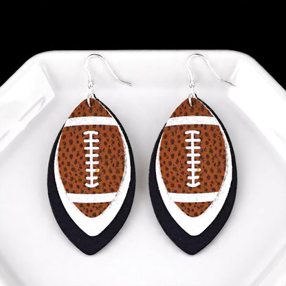 Game Day Glam: Black and White Football Earrings for the Ultimate Fan!