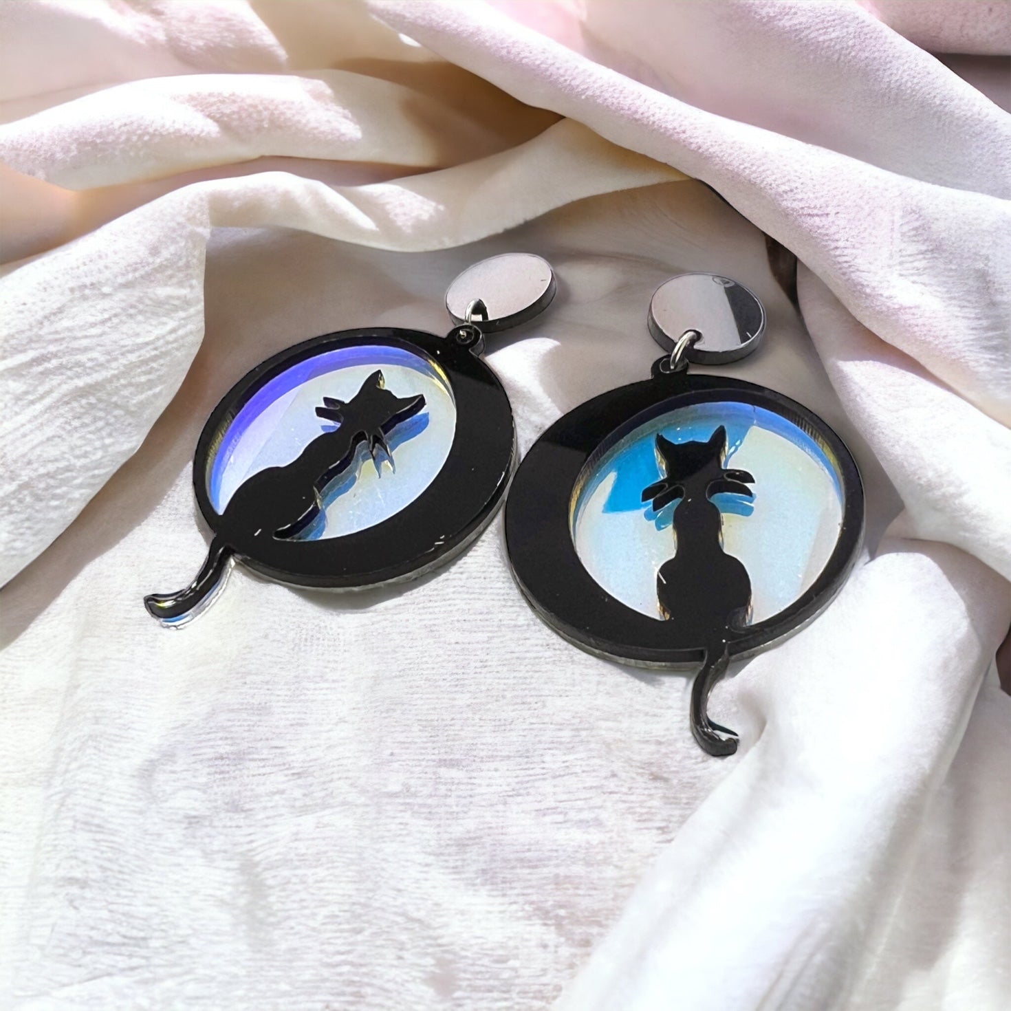 Enchant Your Look with Cat and Moon Earrings - Perfect for Halloween! - Rhythms of Grace Creative
