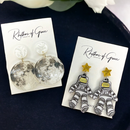 Astronaut Earrings Collection: Your Ticket to the Moon! 🌌 - Rhythms of Grace Creative