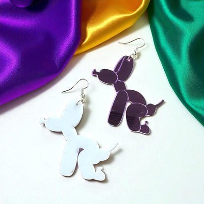 Paw-sitively Fun Mardi Gras Balloon Dog Earrings – Pooping Playfulness in Every Color! - Rhythms of Grace Creative