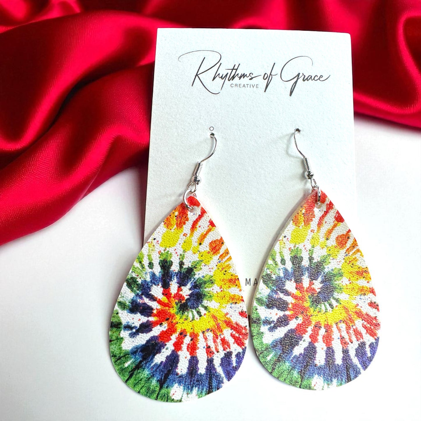 Radiant Rainbow Tie Dye Earrings – Celebrate with Color!