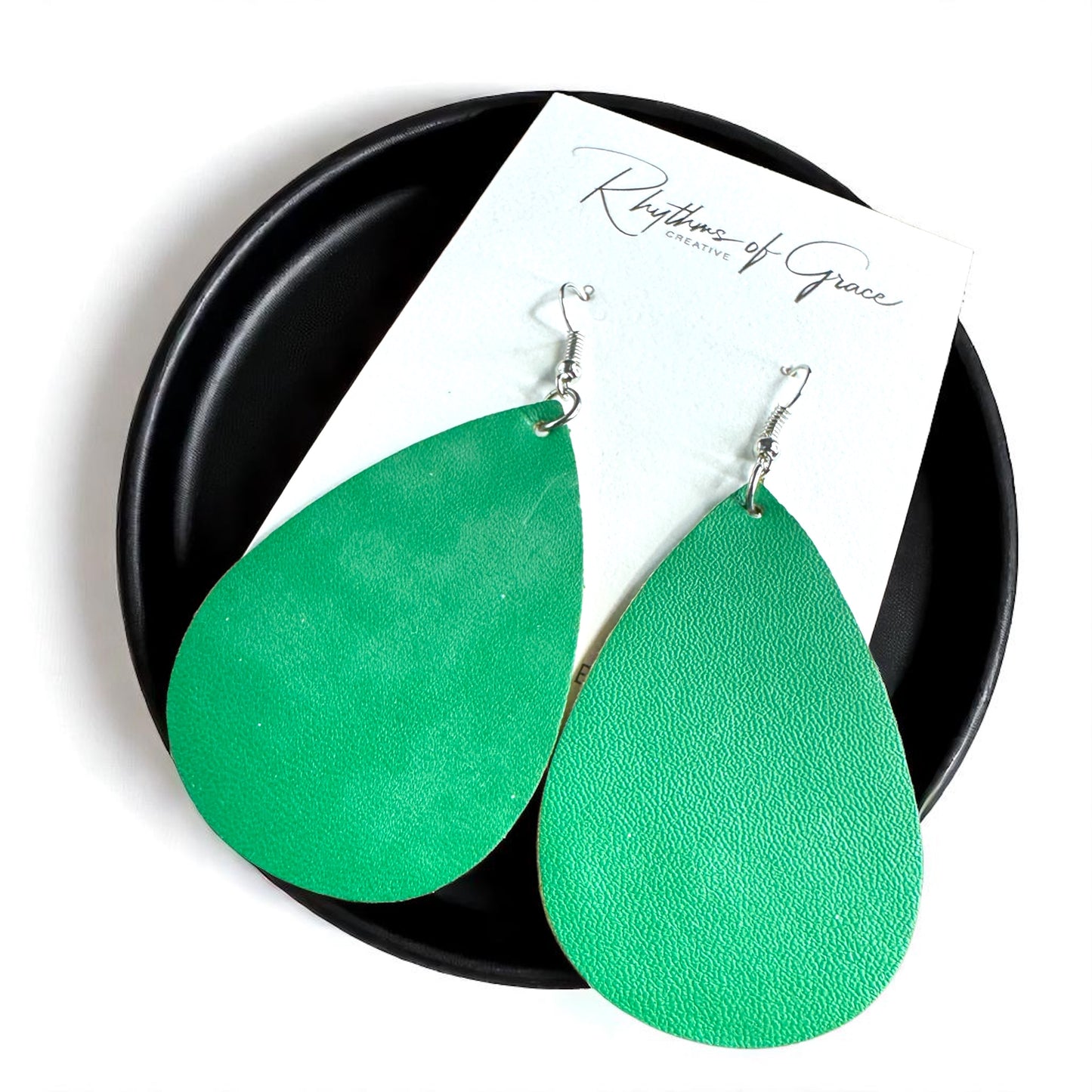 Teardrop Bliss: Colorful Faux Leather Dangle Earrings for Every Occasion