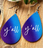 Heartfelt Glam: Blue & Purple Teardrop Dangle Earrings – Personalize Your Style