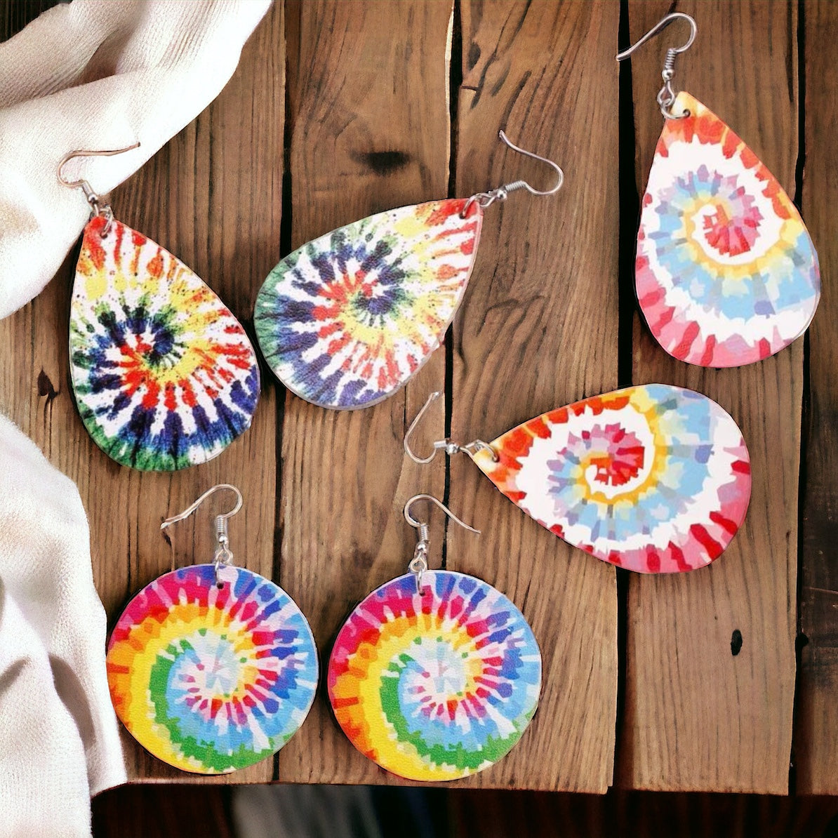 Radiant Rainbow Tie Dye Earrings – Celebrate with Color!