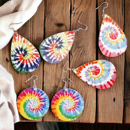 Radiant Rainbow Tie Dye Earrings – Celebrate with Color!