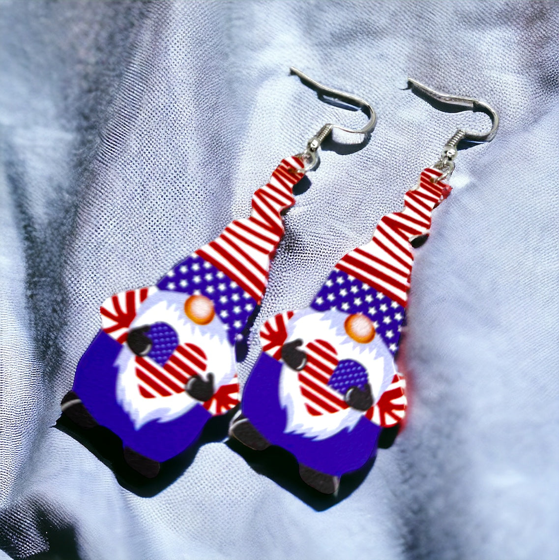 Patriotic American Gnome Dangle Earrings – Celebrate in Style!