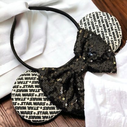 Star Wars Inspired Sequin Mouse Ears Headband, Darth Vader, Stormtrooper, NEW