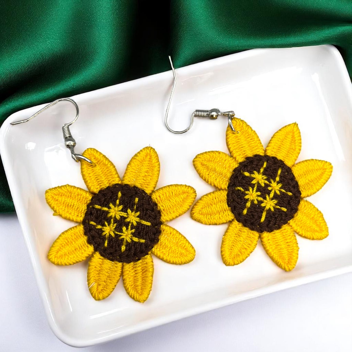 Bloom in Boho Style: Colorful Knit Sunflower Earrings! 🌻