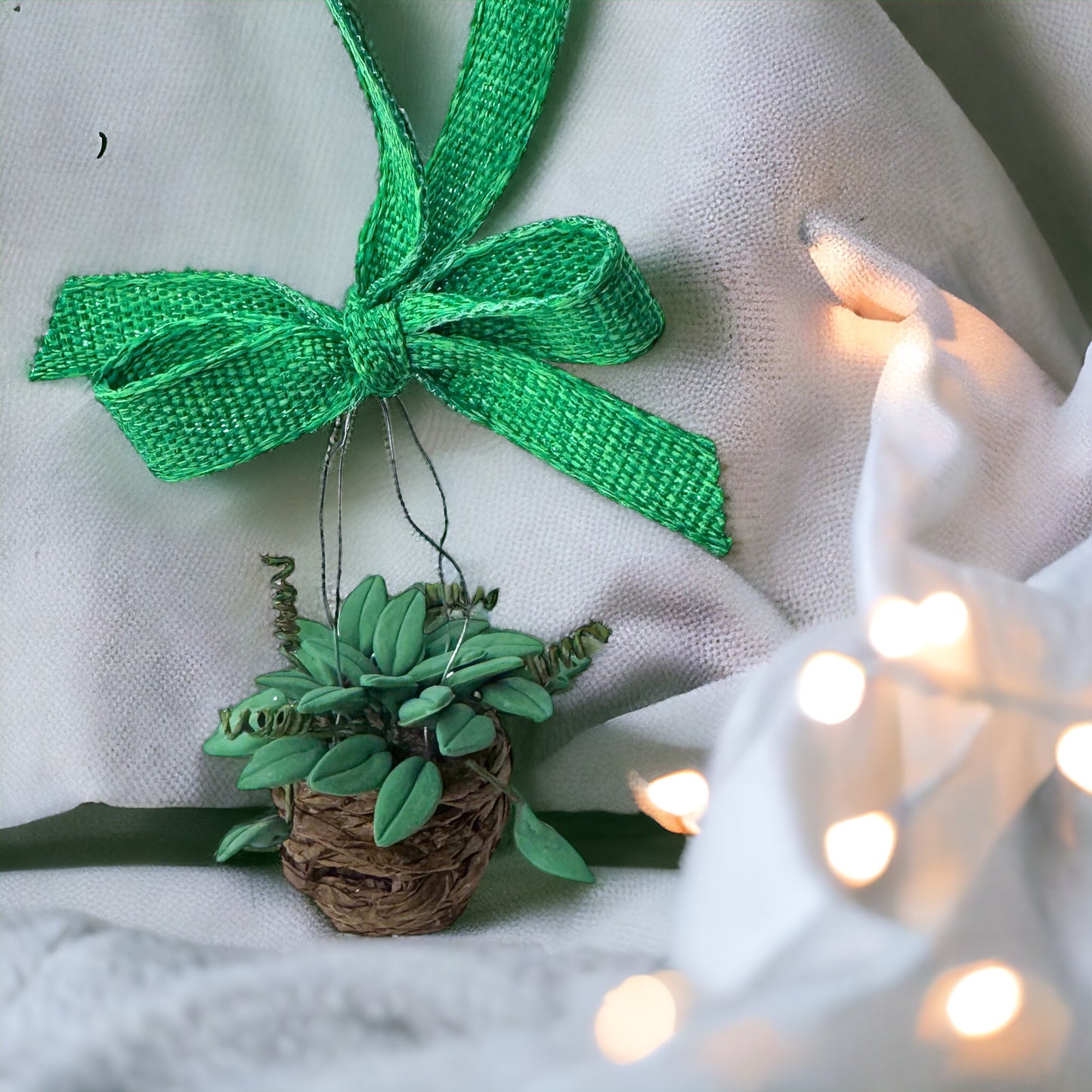 Whimsical Potted Plant Christmas Ornament - Handmade Delight for Your Space!