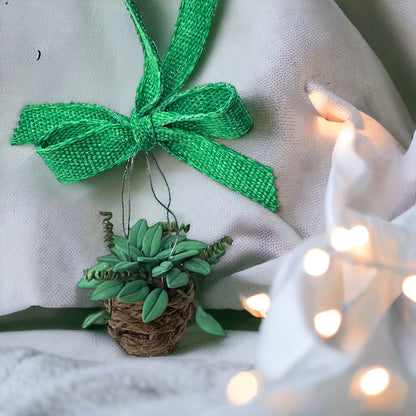 Whimsical Potted Plant Christmas Ornament - Handmade Delight for Your Space!