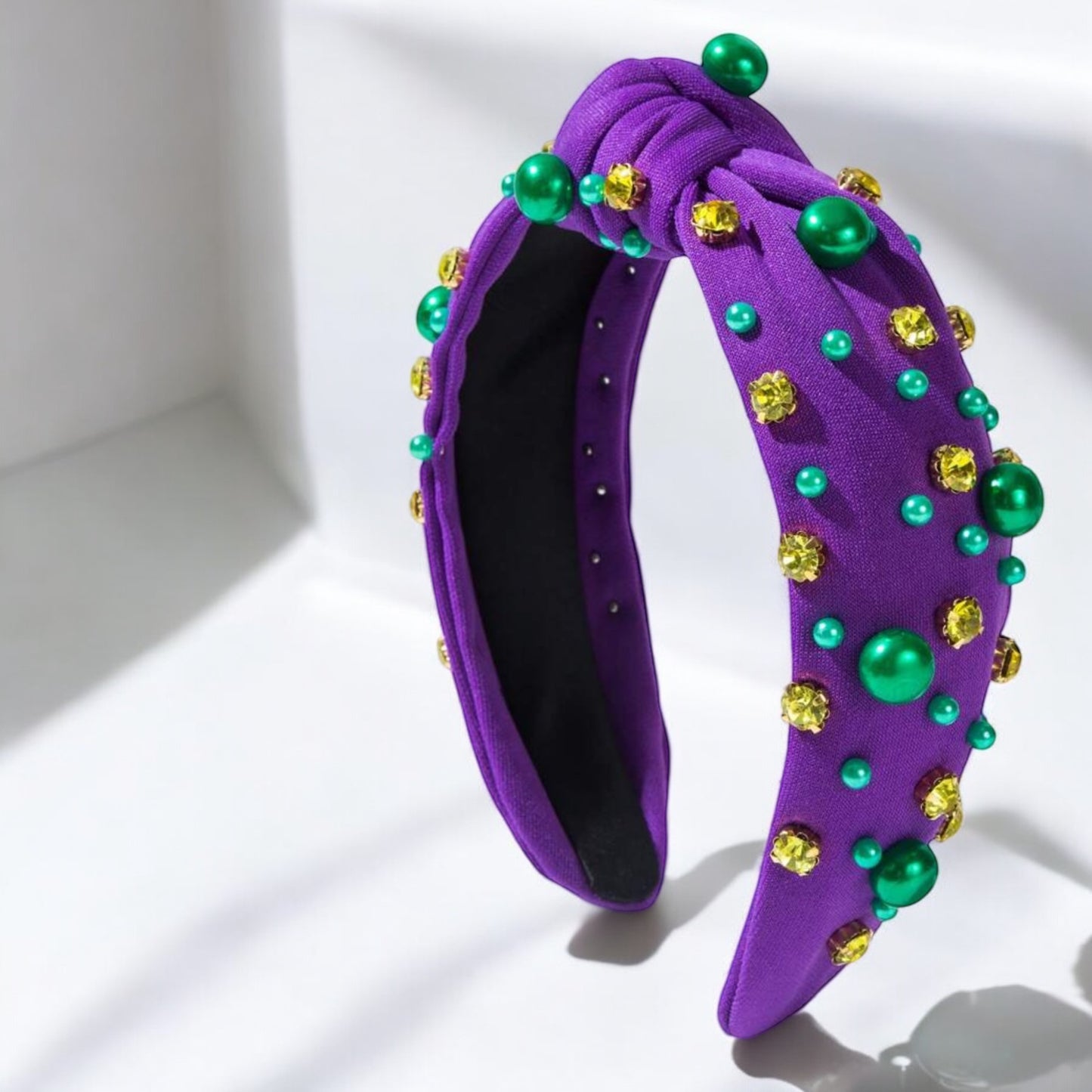 Dazzling Mardi Gras Headband - Vibrant Purple, Green, & Gold 🎭