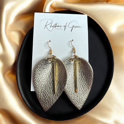 Glamorous Gold Teardrop Earrings with Charm Accent - Elevate Your Style!