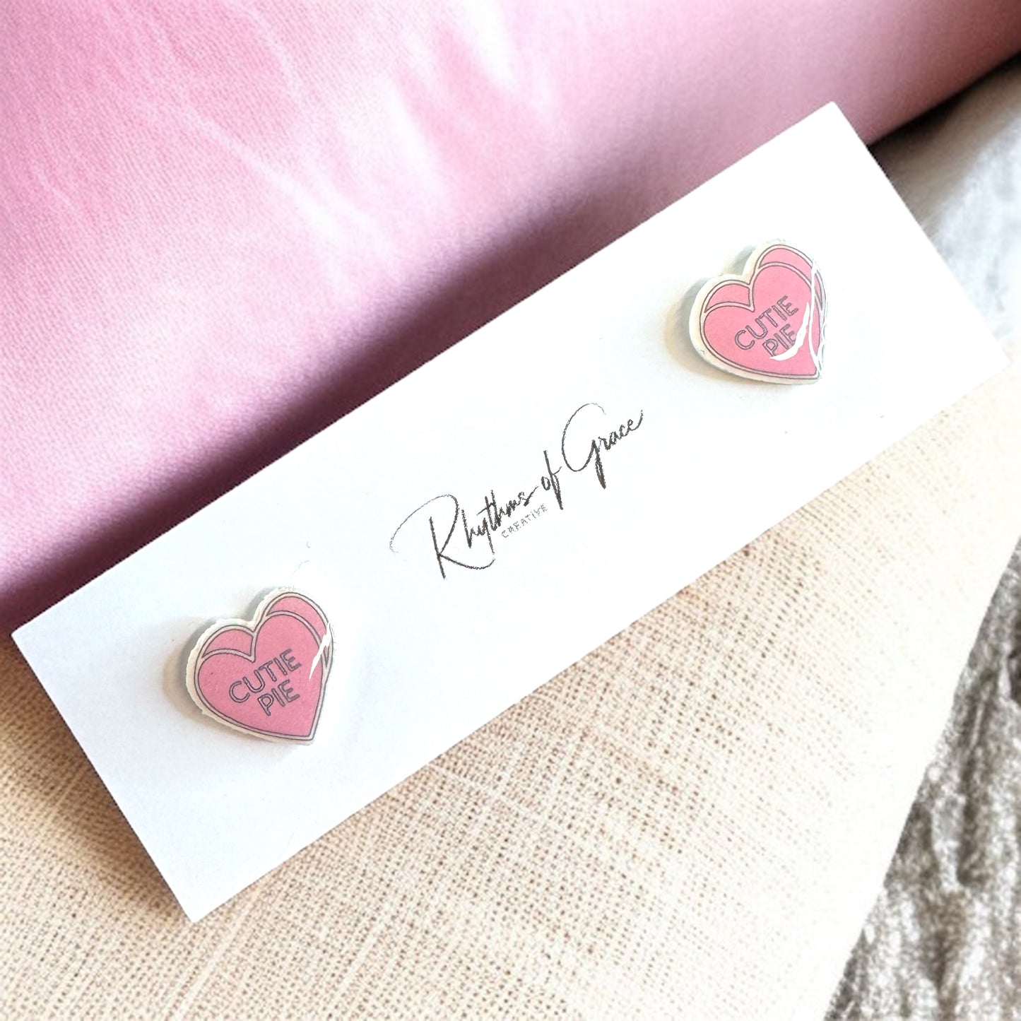 Sweet & Sassy Candy Heart Stud Earrings – Spice Up Your Look! 💖